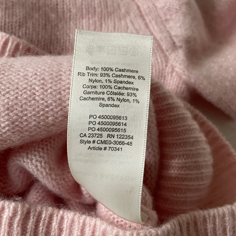 Aritzia Babaton Soft Pink cashmere Crew Neck Sweater xxs - Picture 3 of 6